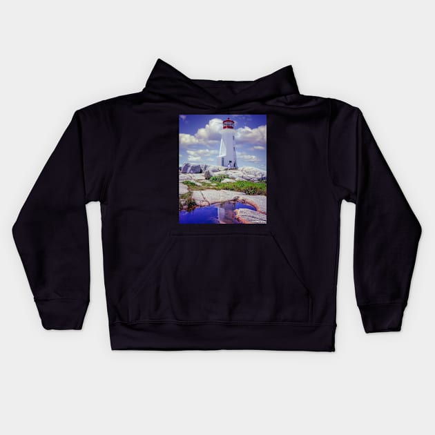 Peggy's Cove Lighthouse Kids Hoodie by kenmo